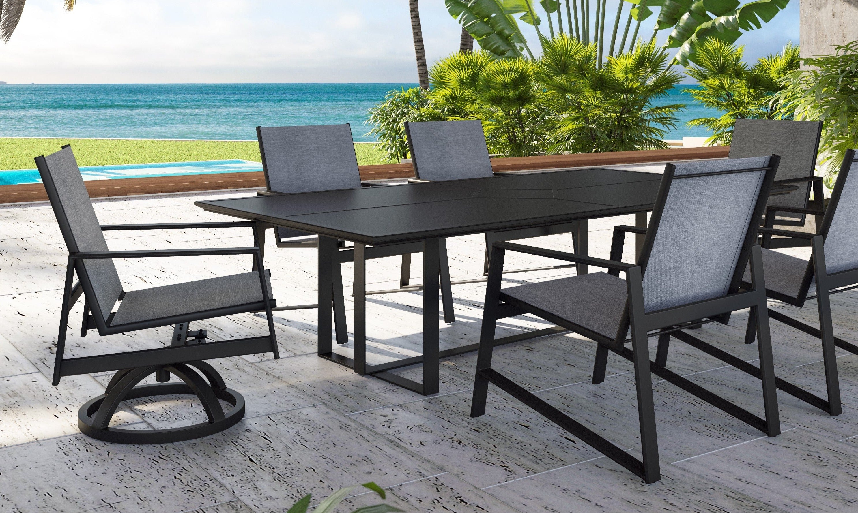 Prism Sling Outdoor 7PC Dining Table Set