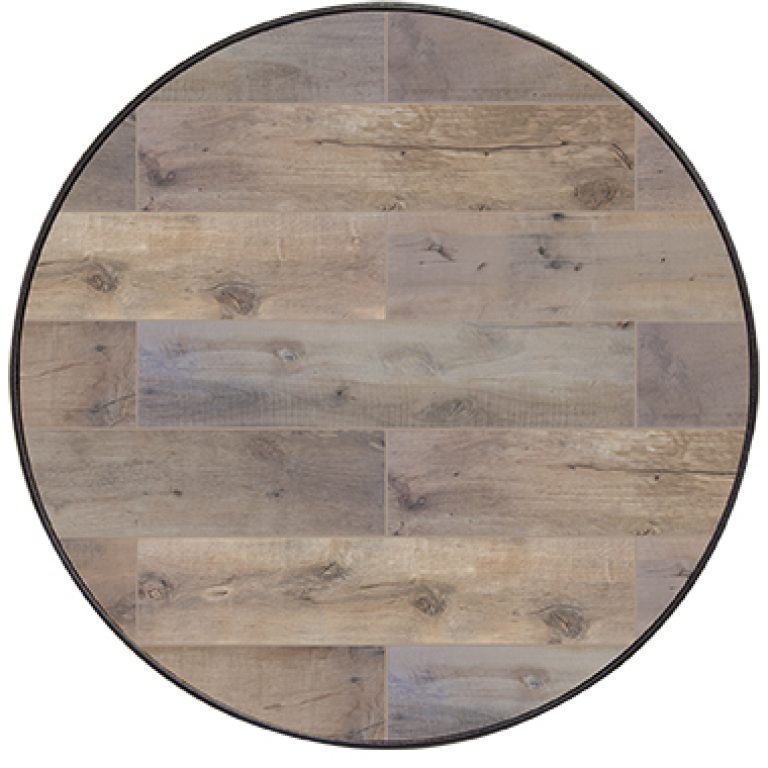 54" Rd. Dakota Table Top with Aluminum Rim by O.W. Lee.