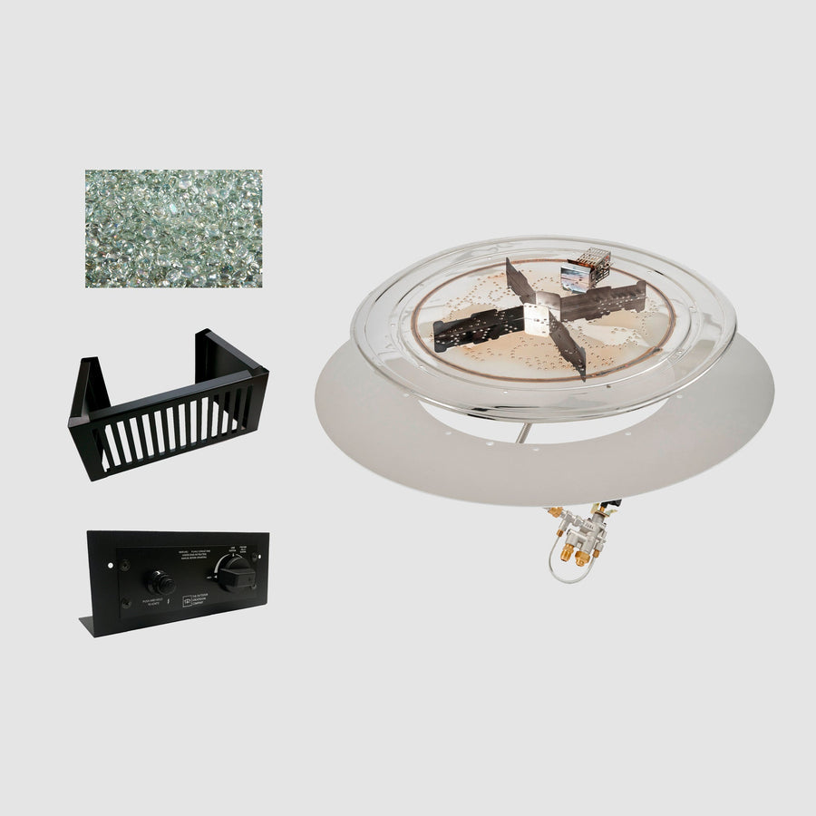 Do-It-Yourself Crystal Fire Plus Round Gas Burner Kit - Block/Paver Application