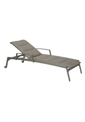 Elance Padded Chaise Lounge with Arms & Wheels by Tropitone
