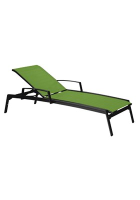 Elance Relaxed Sling Chaise Lounge with Arms by Tropitone