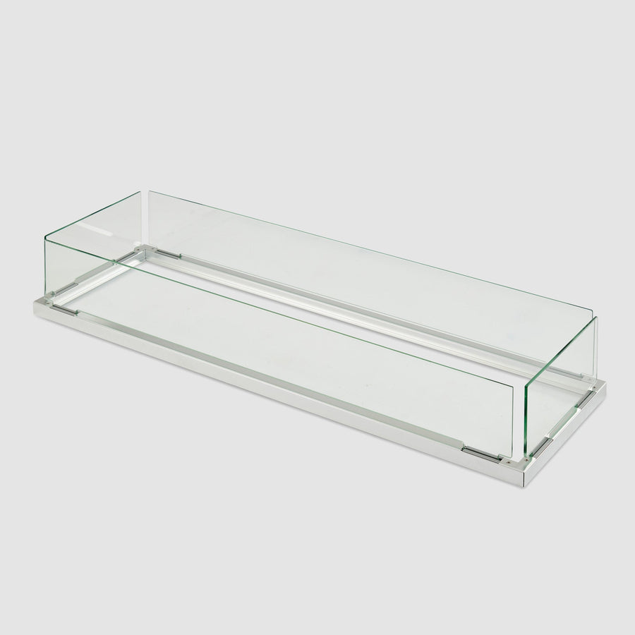 Linear Folding Glass Wind Guard (12" x 42") By The Outdoor Great Room