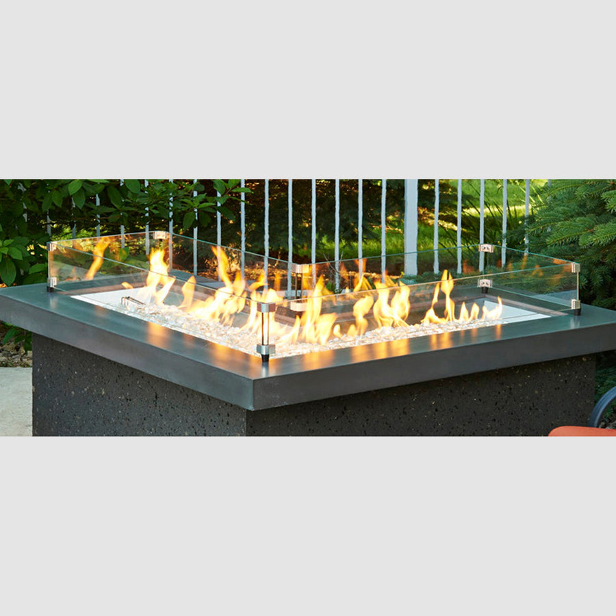 Linear L-Shaped Glass Wind Guard