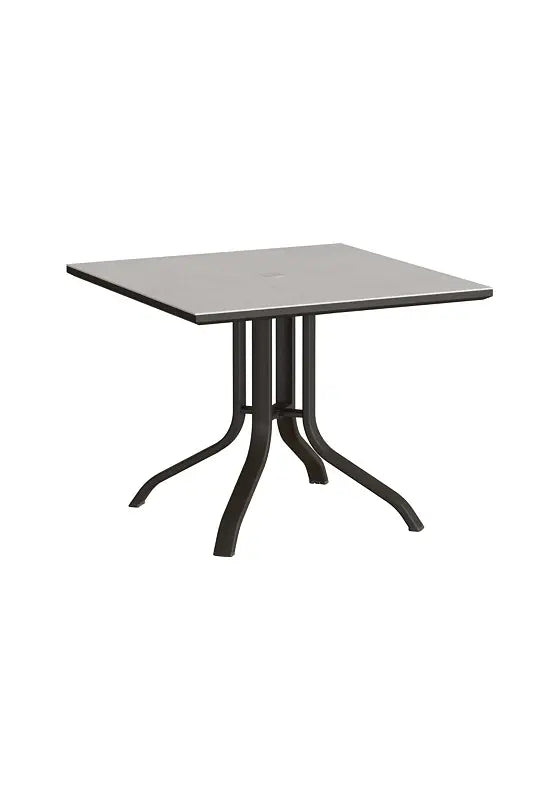 Horizon Solid 42" Square KD Pedestal Dining Umbrella Table by Tropitone