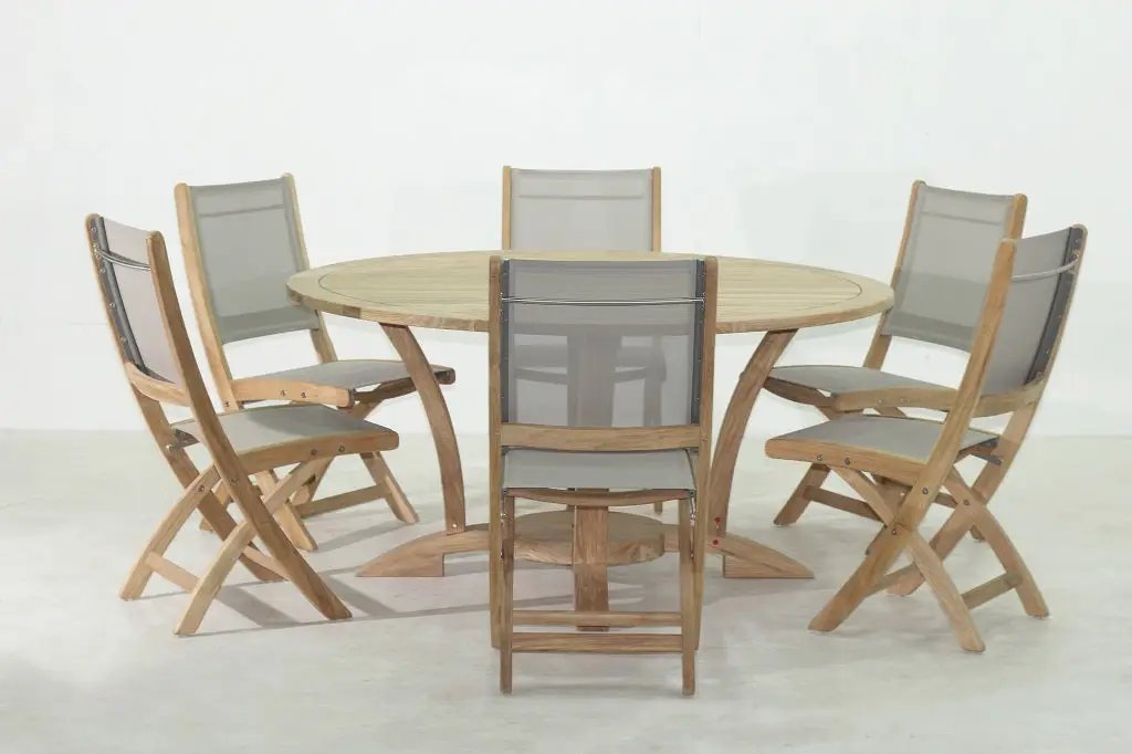 Deluxe Teak Dining Table 60" Round