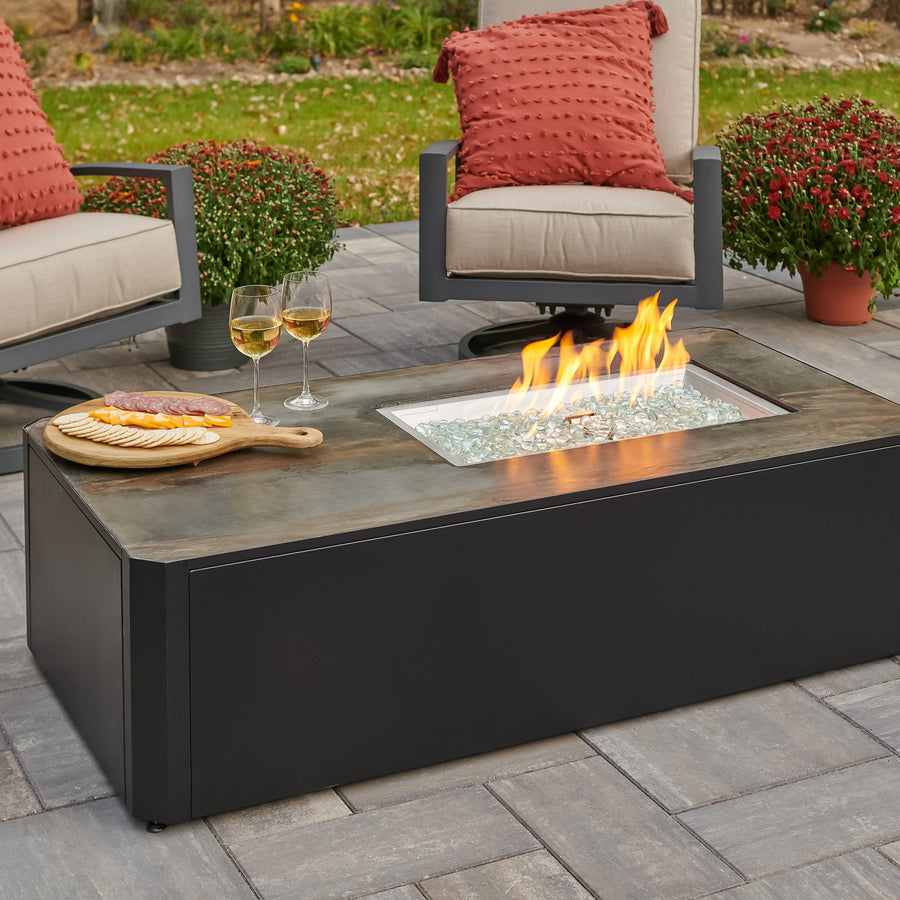 Kinney Rectangular Gas Fire Pit Table