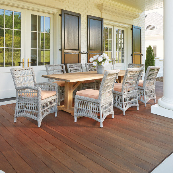 Mackinac Dining Set with Live Edge Teak Table By Lloyd Flanders