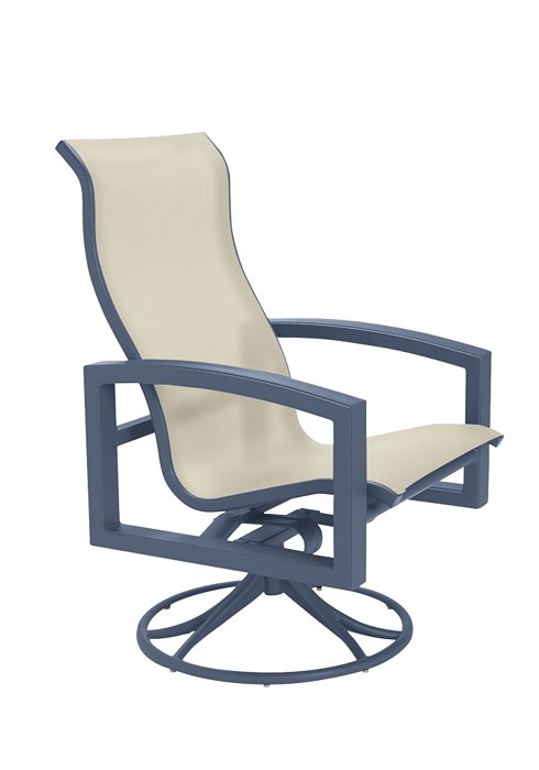 Lakeside Sling Swivel Rocker with high back