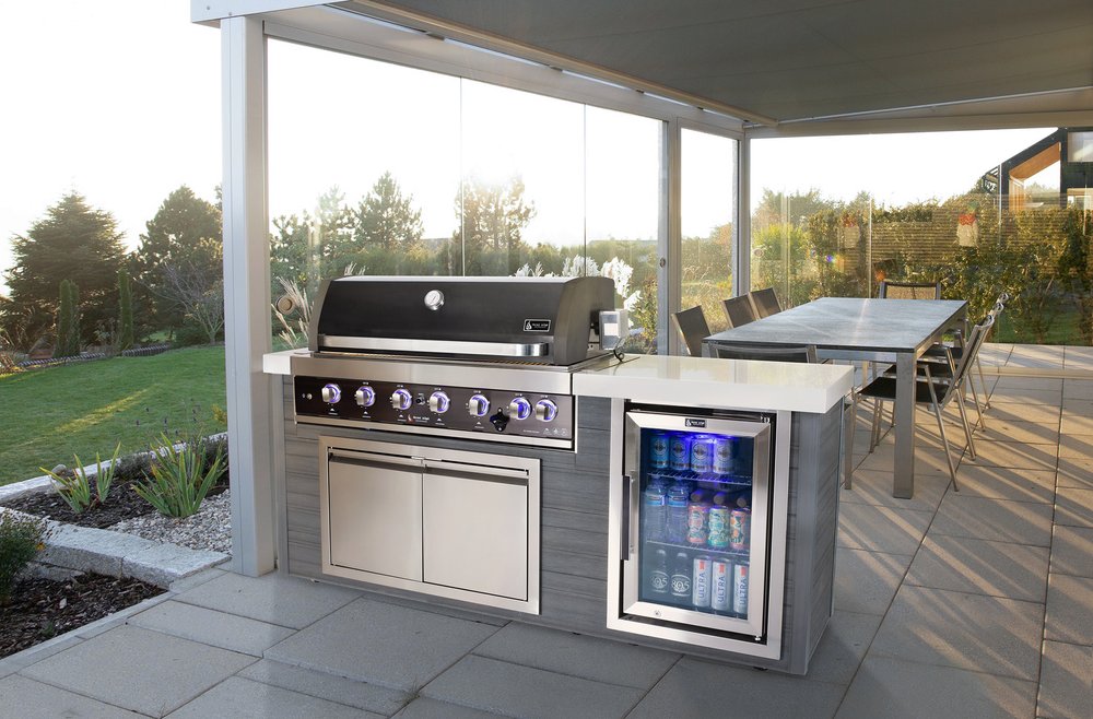 6-Burner Artwood Island in Black Stainless Steel MA805-AWBSS by Mont Alpi