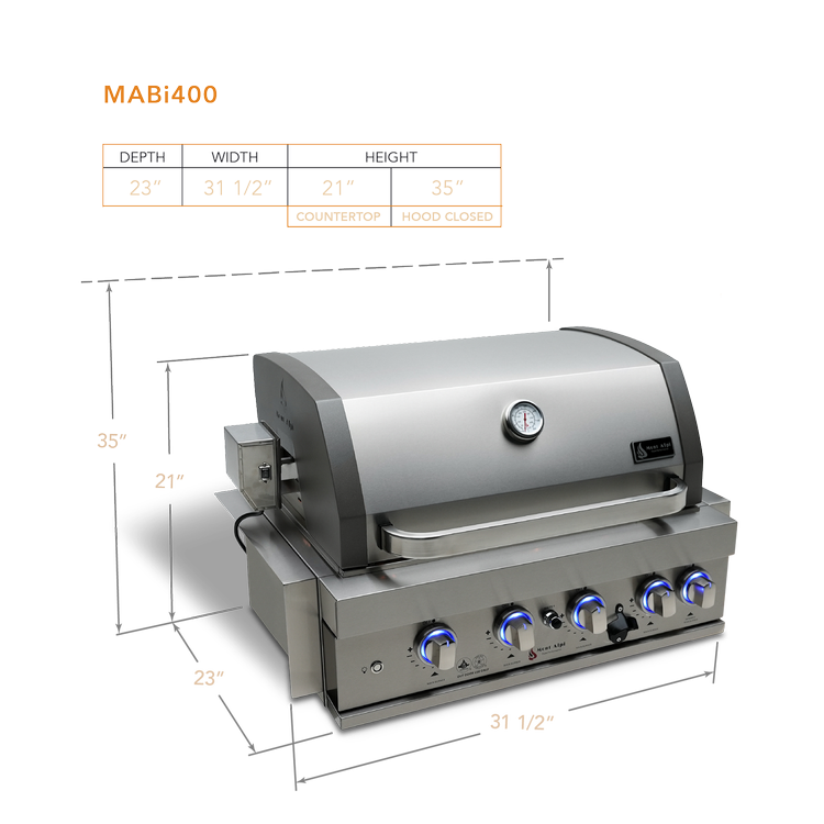 4 Burner 32" Built-In Grill MABi400-BSS by Mont Alpi