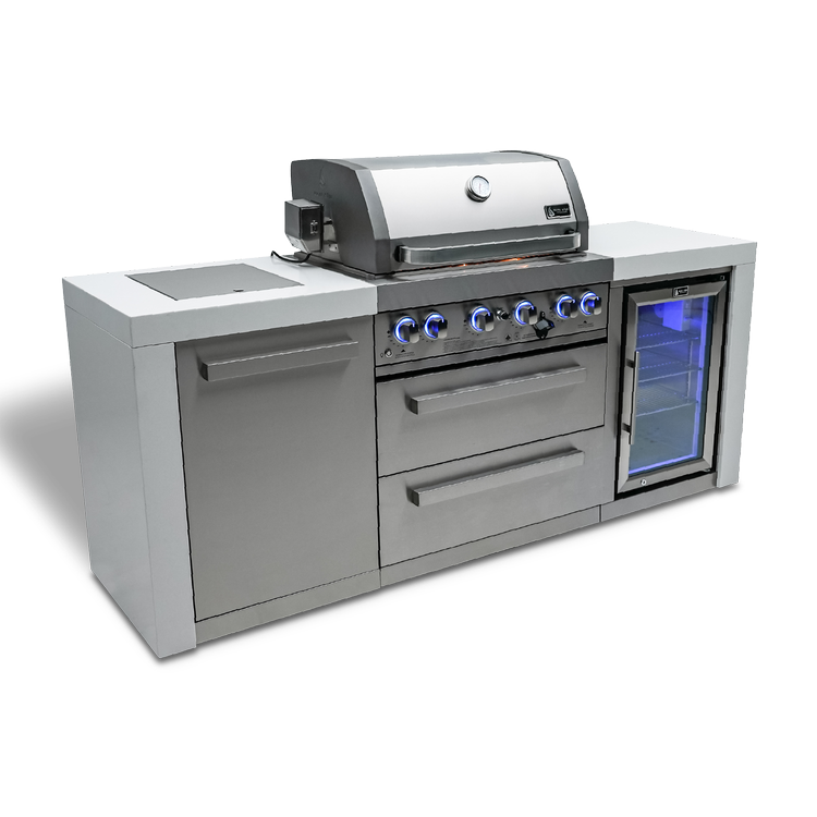 Mont Alpi Deluxe Series 4 Burner Deluxe Island with a Fridge Cabinet MAi400-D by Mont Alpi