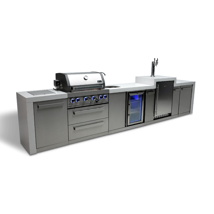Mont Alpi Deluxe Series 4 Burner Deluxe Island with a Kegerator and a Beverage Center MAi400-DKEGBEV by Mont Alpi
