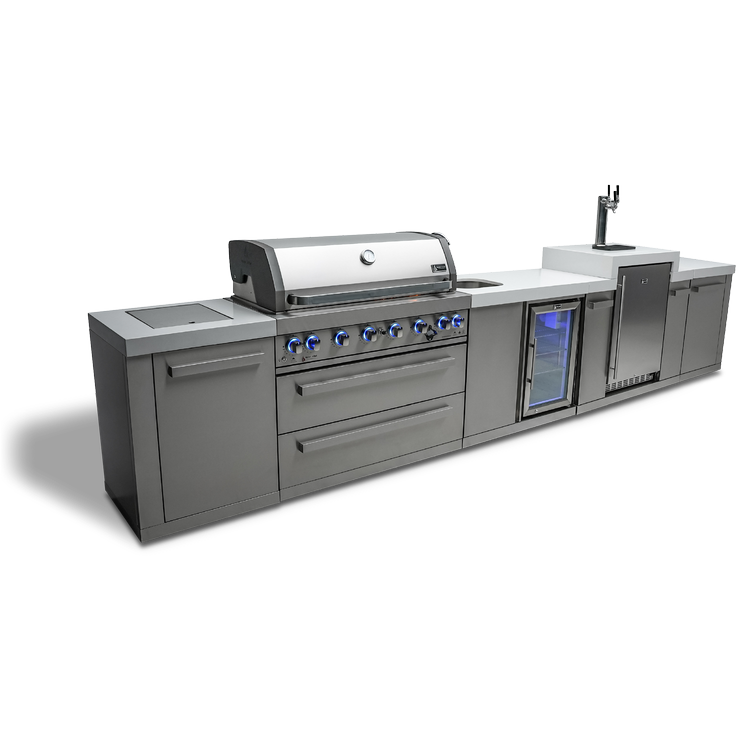 Mont Alpi Original Series 6-Burner Island with Kegerator and a Beverage Center MAi805-KEGBEV by Mont Alpi