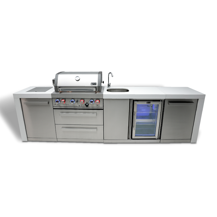 Mont Alpi Deluxe Series 4 Burner Deluxe Island with a Beverage Center MAi400-DBEV by Mont Alpi