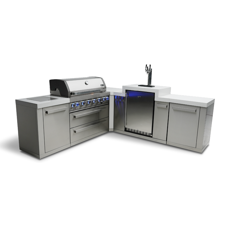 Mont Alpi Original Series 6-Burner Island with a 90-Degree Corner and Kegerator MAi805-90KEG by Mont Alpi