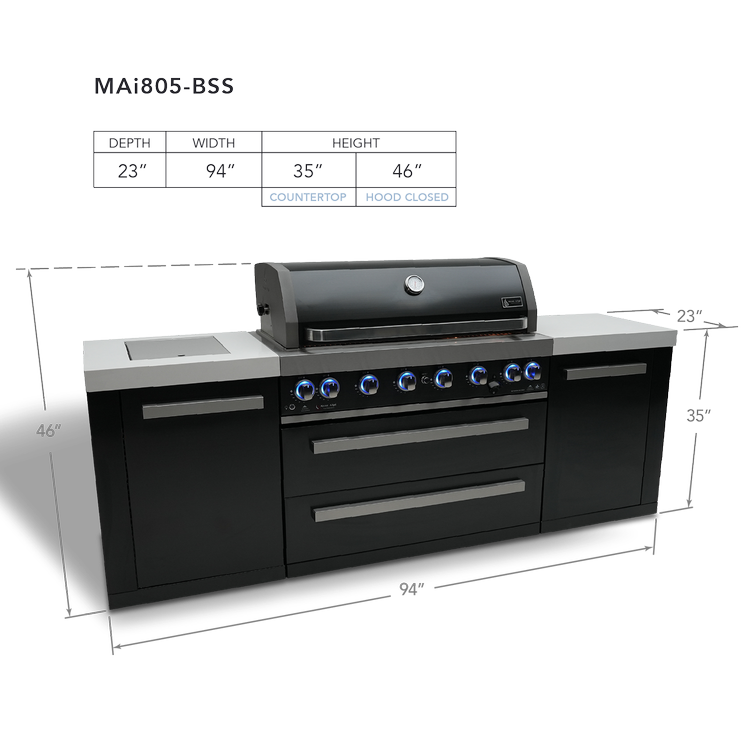 Mont Alpi Black Series 805 Black Stainless Steel Island MAi805-BSS by Mont Alpi