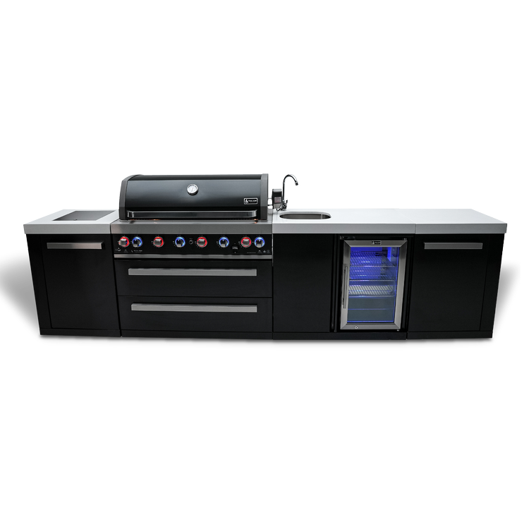Mont Alpi Black Series 805 Black Stainless Steel Island With A Beverage Center MAi805-BSSBEV by Mont Alpi