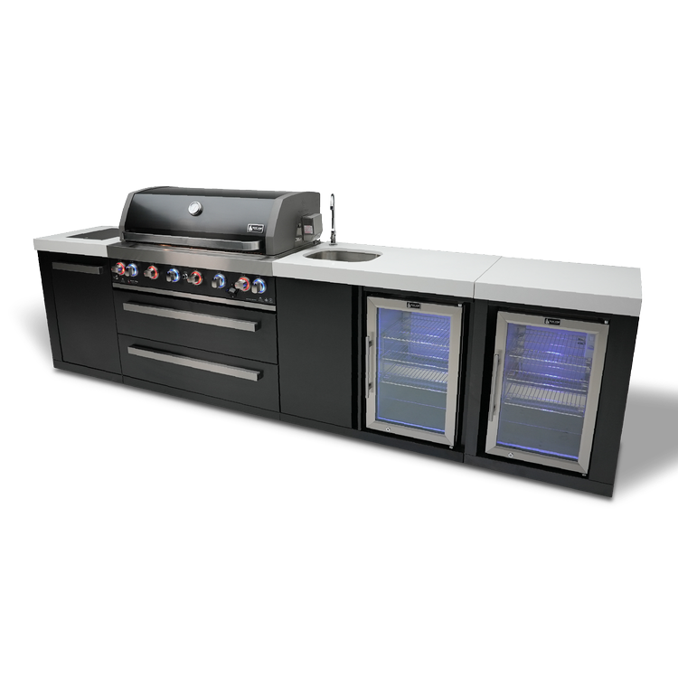 Mont Alpi Black Series 805 Black Stainless Steel Island With A Beverage Center and Fridge Cabinet MAi805-BSSBEVFC by Mont Alpi