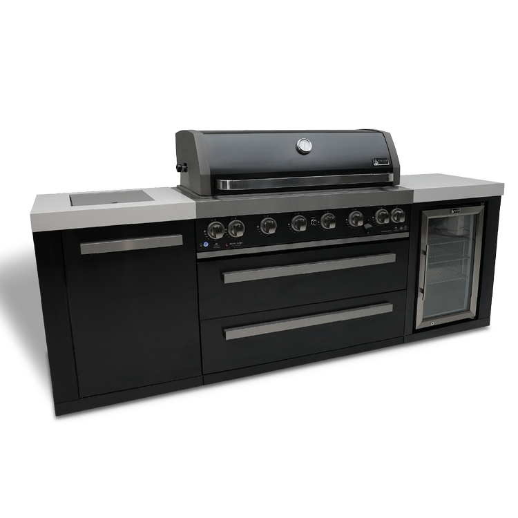 Mont Alpi Black Series 805 Black Stainless Steel Island With Fridge Cabinet MAi805-BSSFC by Mont Alpi