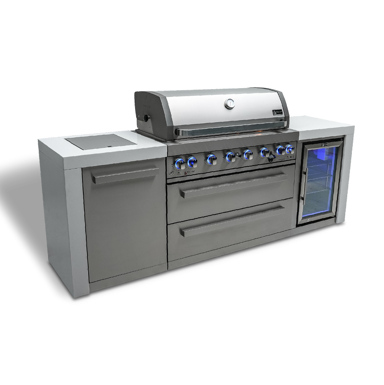 Mont Alpi Deluxe Series 6 Burner Deluxe Island with Fridge Cabinet MAi805-DFC by Mont Alpi
