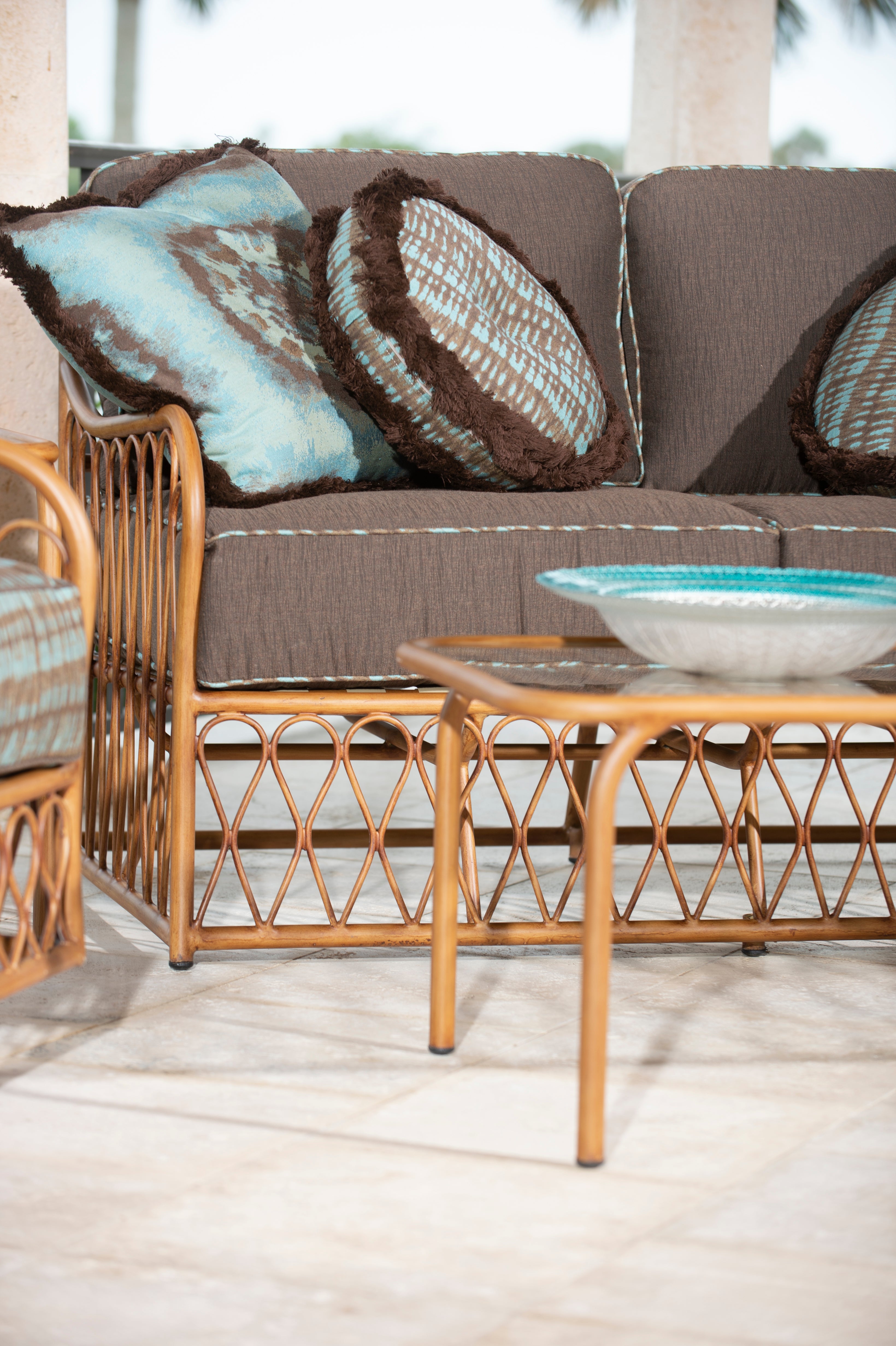 Cane Sofa By Woodard