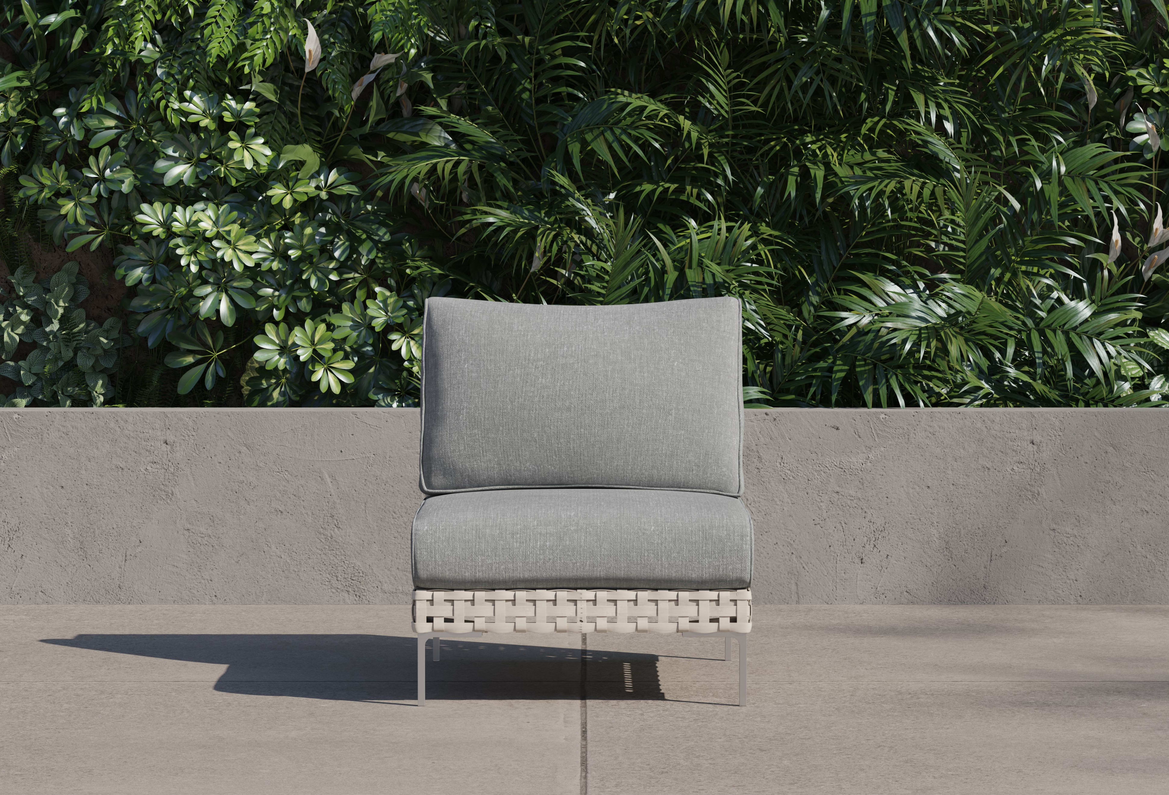 open weave Wicker Outdoor Armless Chair