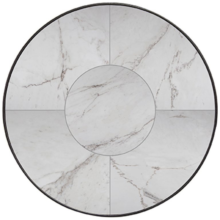 24" Rd. Fresco Table Top with Aluminum Rim by O.W. Lee.