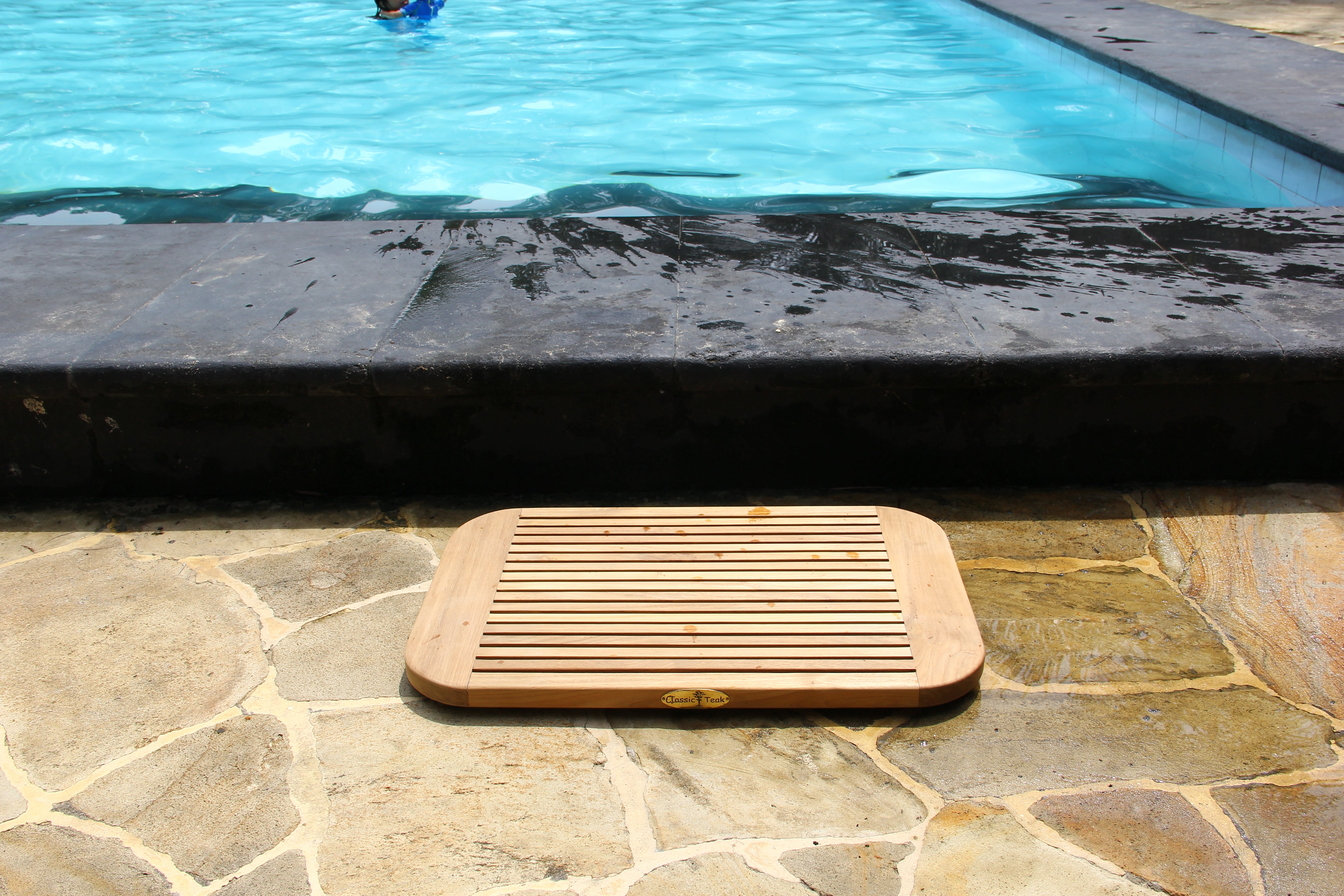 Teak Oval Shower Mat By Classic Teak