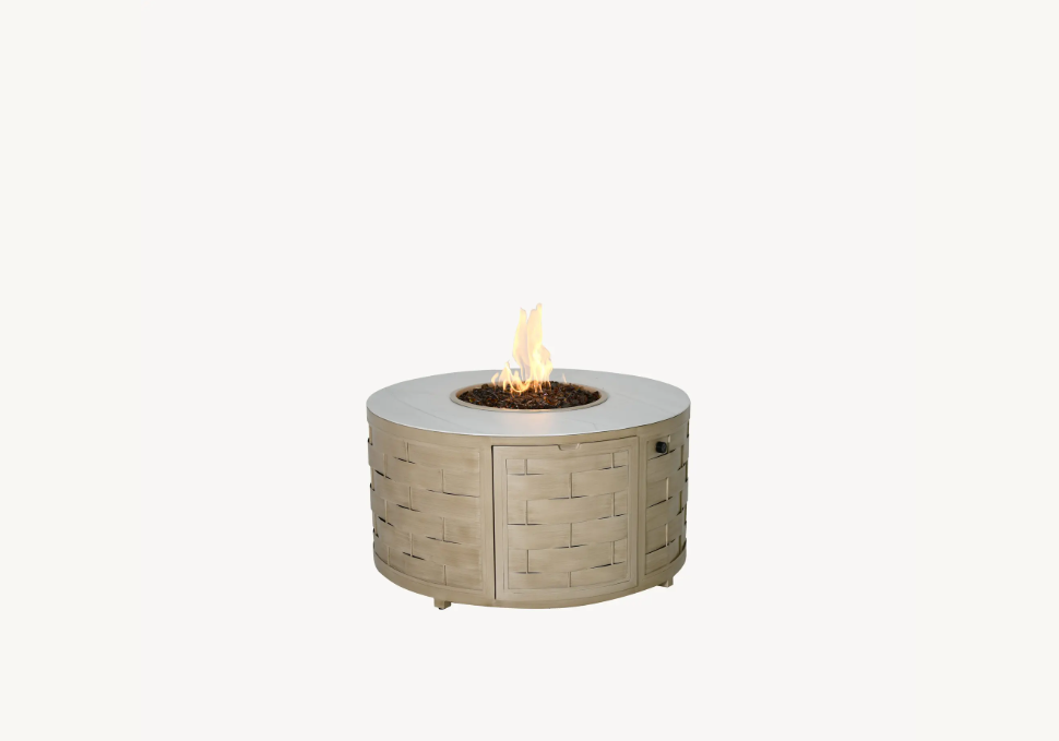 Biscayne 42" Round Coffee Table with Firepit Cover by Castelle