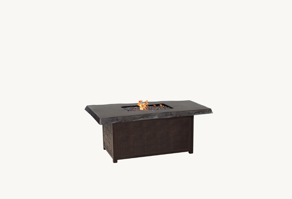 Classical 36" X 52" Rectangular Coffee Table With Firepit Cover by Castelle
