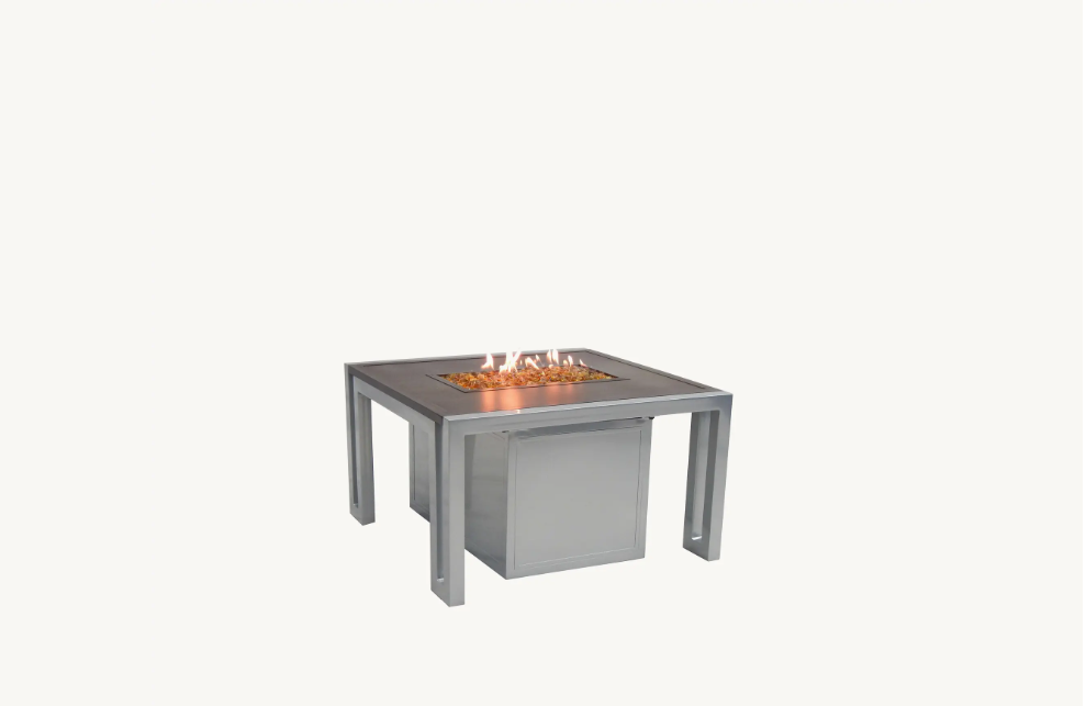 Icon 32" Square Coffee Table With Firepit Cover by Castelle