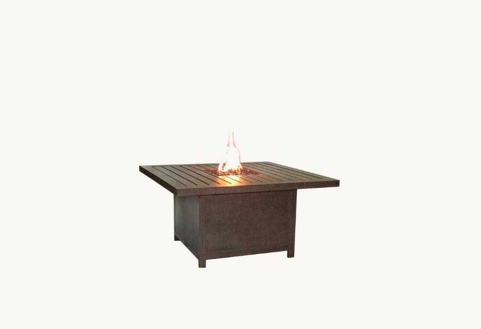 Moderna 44" Square Coffee Table With Firepit Cover by Castelle