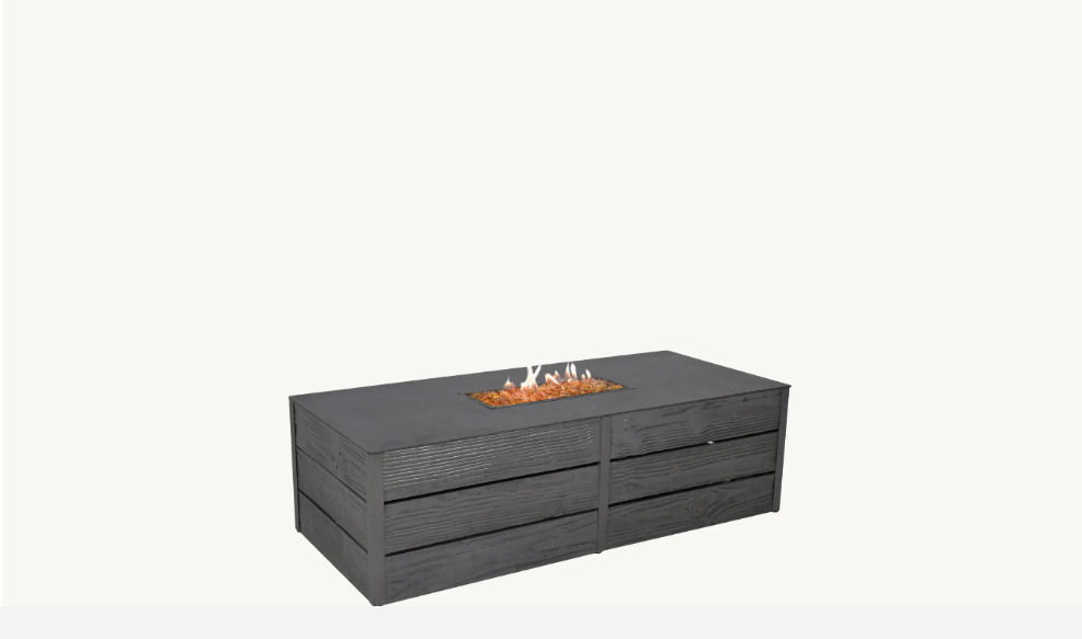 Nature's Rectangular Firepit Coffee Table Cover by Castelle