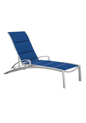 South Beach Padded Sling Chaise Lounge with Arms By Tropitone
