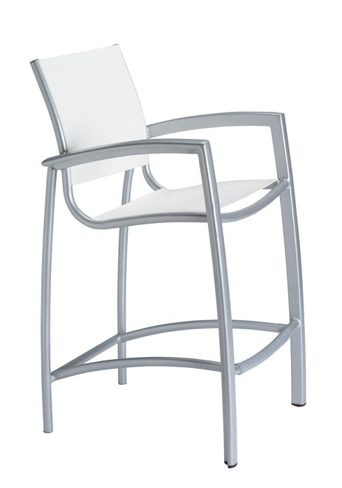 South Beach Relaxed Sling Stationary Bar Stool By Tropitone