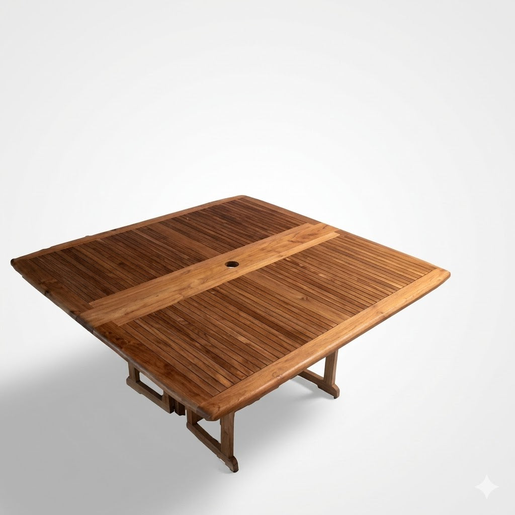 Teak Square Drop Leaf Table