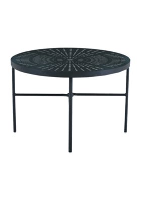 LaStratta Round Stamped Top Dining Table With Hole
