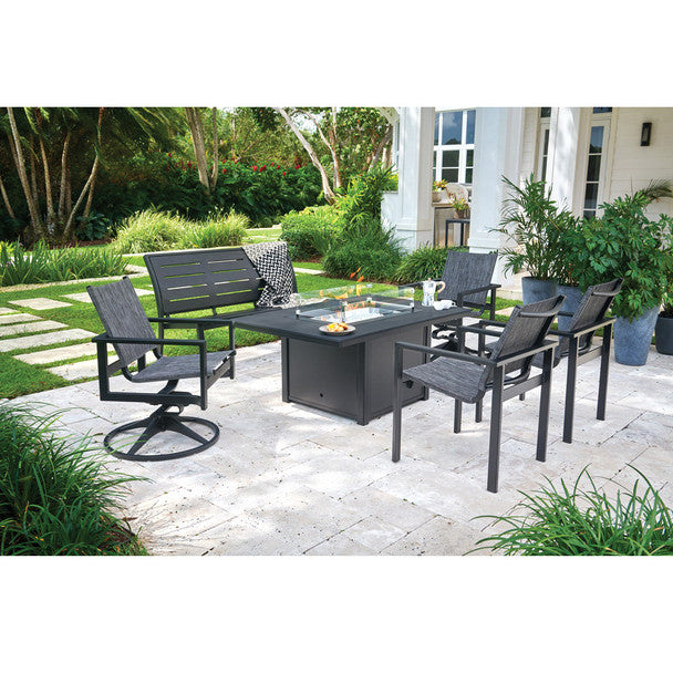 Tribeca Sling Modern Outdoor Fire Table Set By Telescope Casual