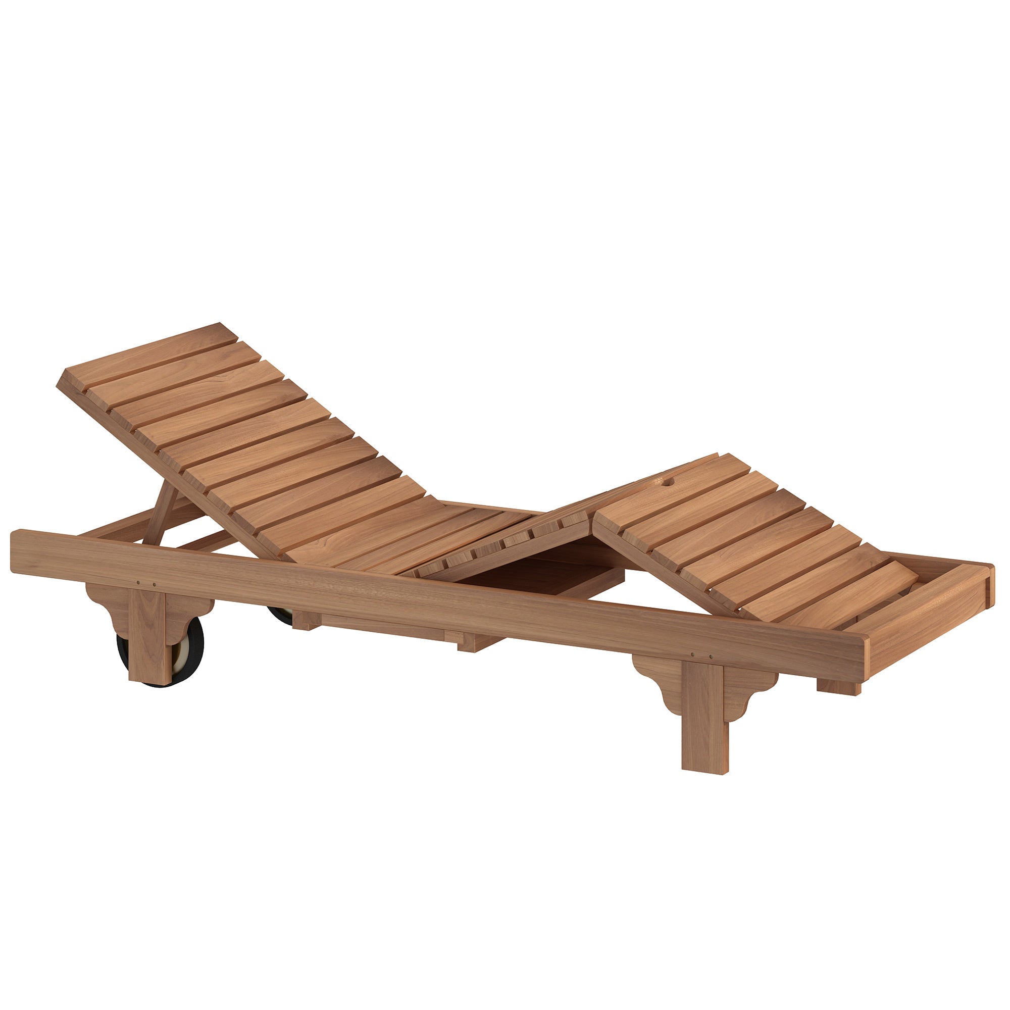 classic teak  chaise lounger