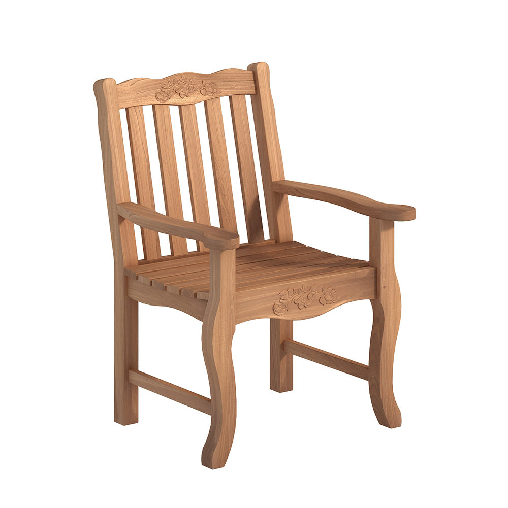 Teak Double Rose Arm Chair