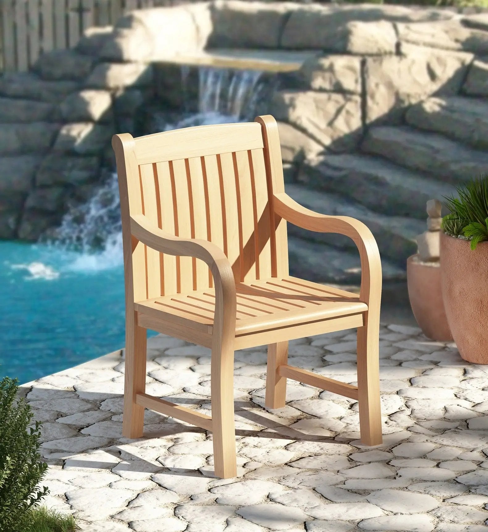 Royal Teak Bolton Roll Arm Chair