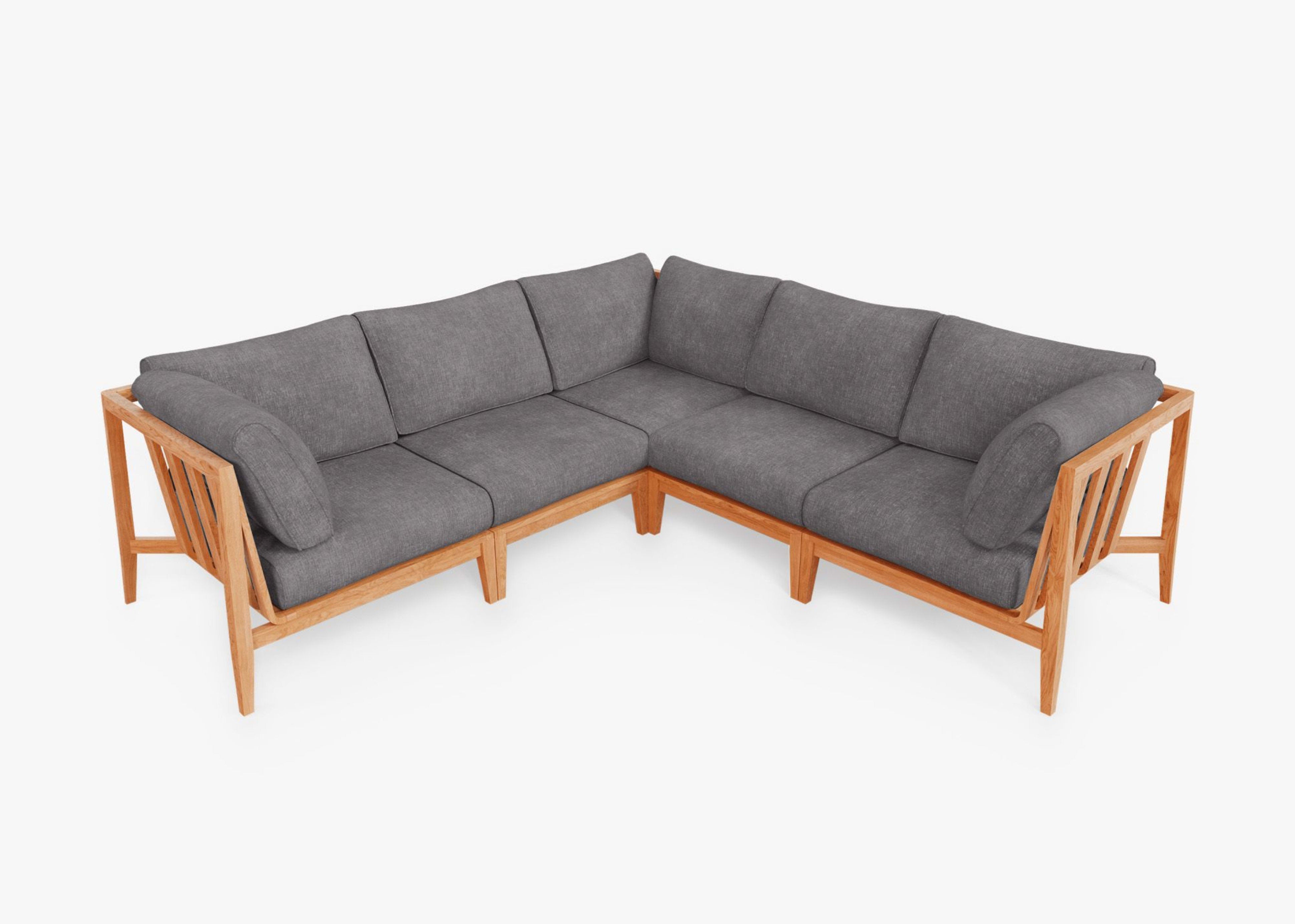 Teak Outdoor Corner Sectional - 5 Seat by Outer
