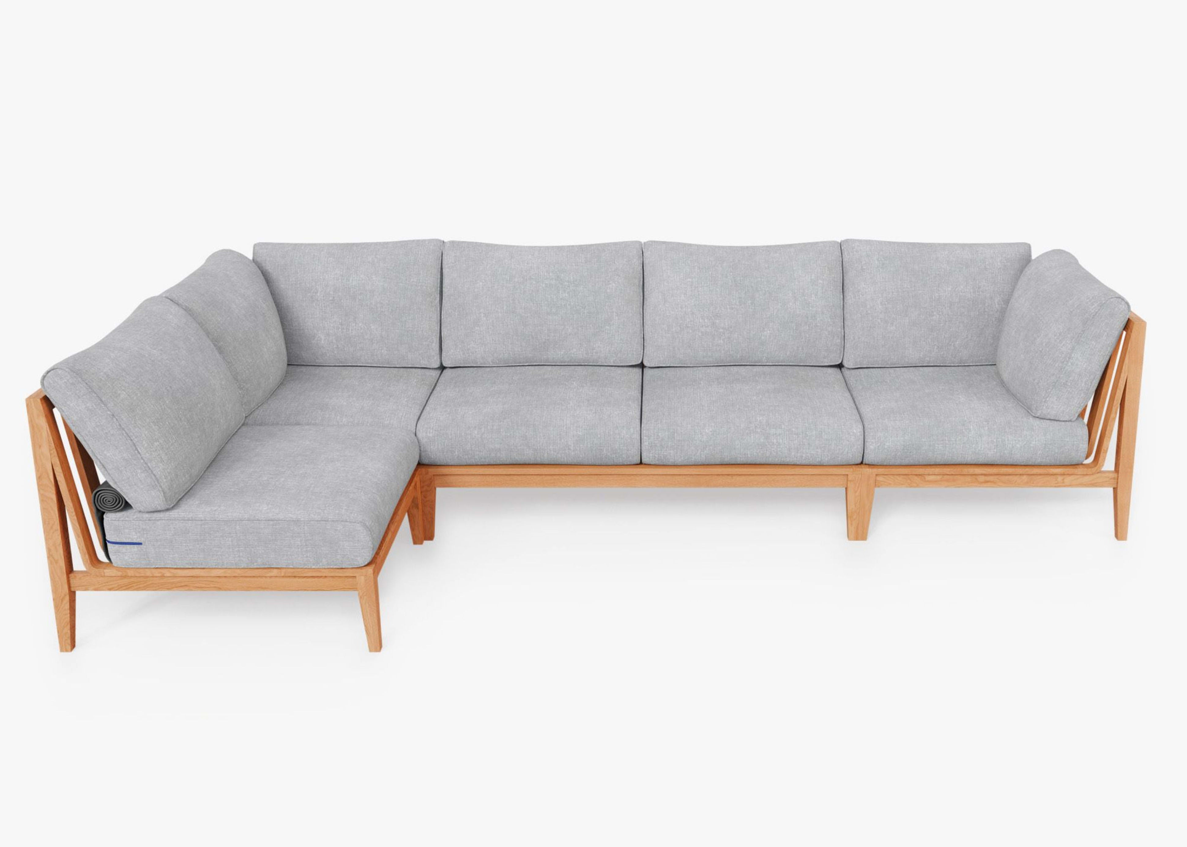 Teak L Sectional - 5 Seat - Right By Outer