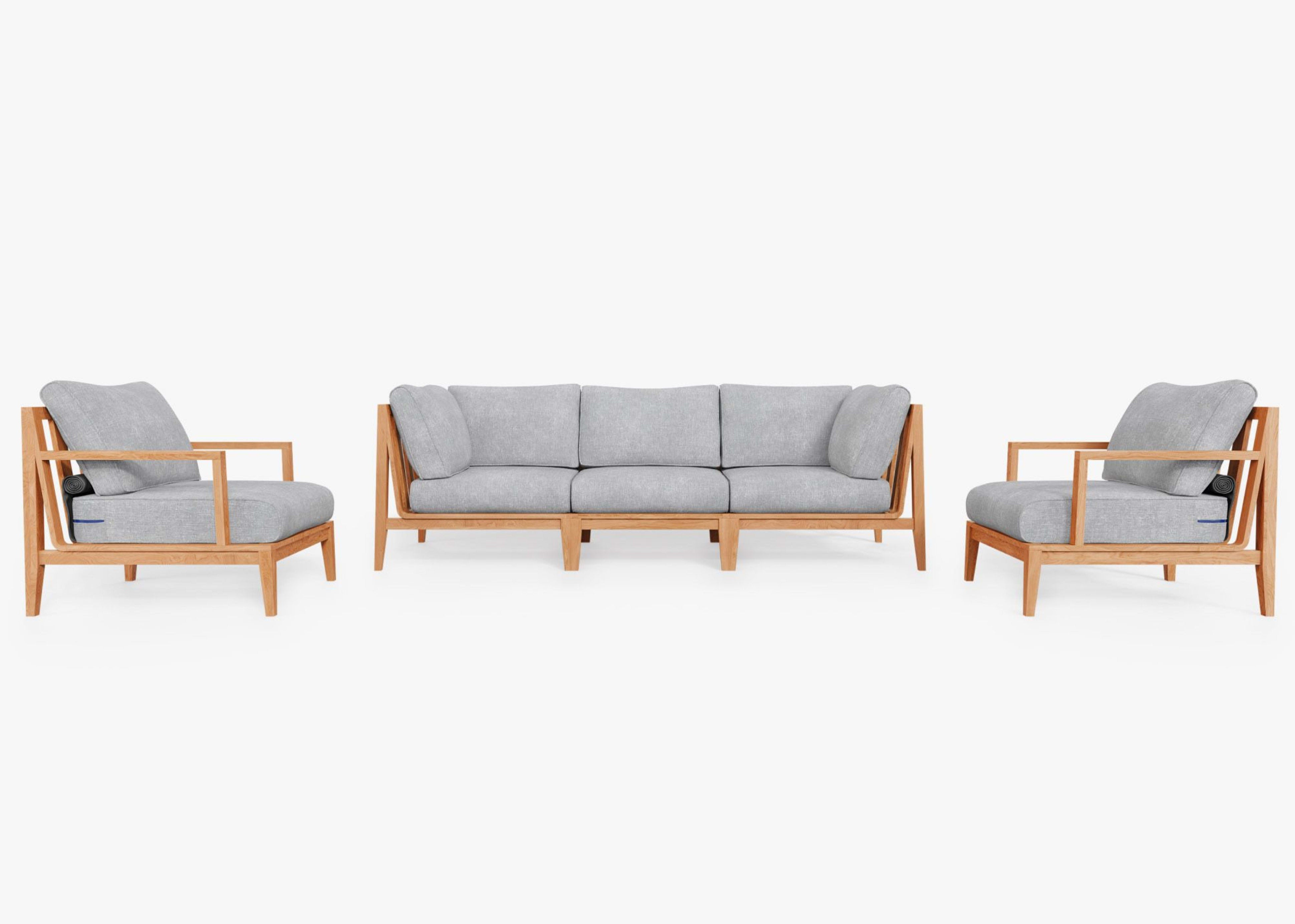 Teak Outdoor Sofa with Armchairs - 5 Seat by Outer