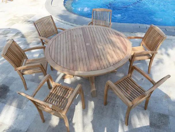 Daytona Teak Dining Table Set 7Pc