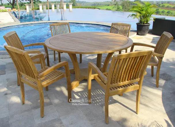 Daytona Teak Dining Table Set 7Pc
