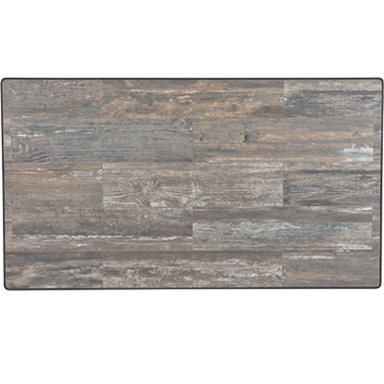 36x58" Reclaimed Table Top with Aluminum Rim by O.W. Lee.