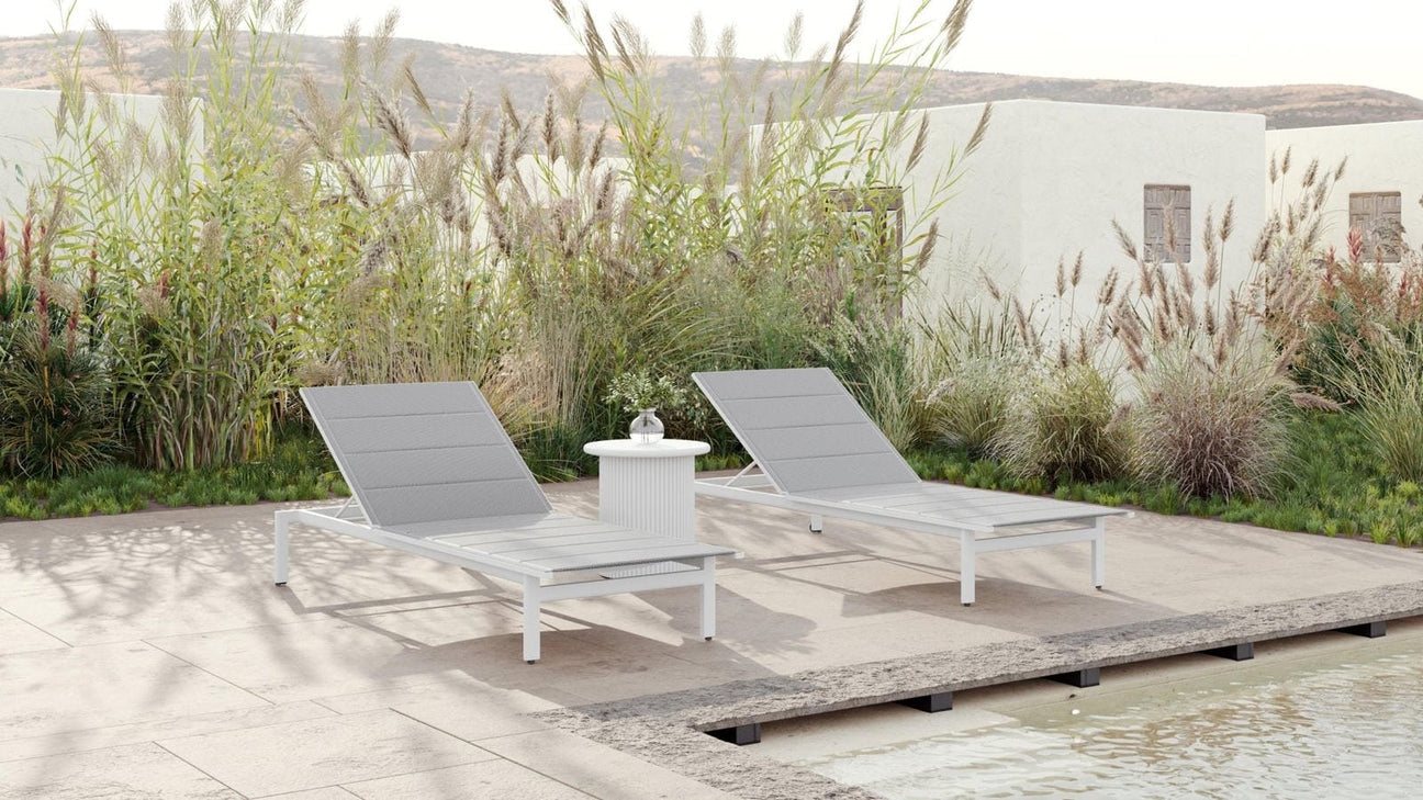 Amalfi Chaise Lounge - White by Azurro Living