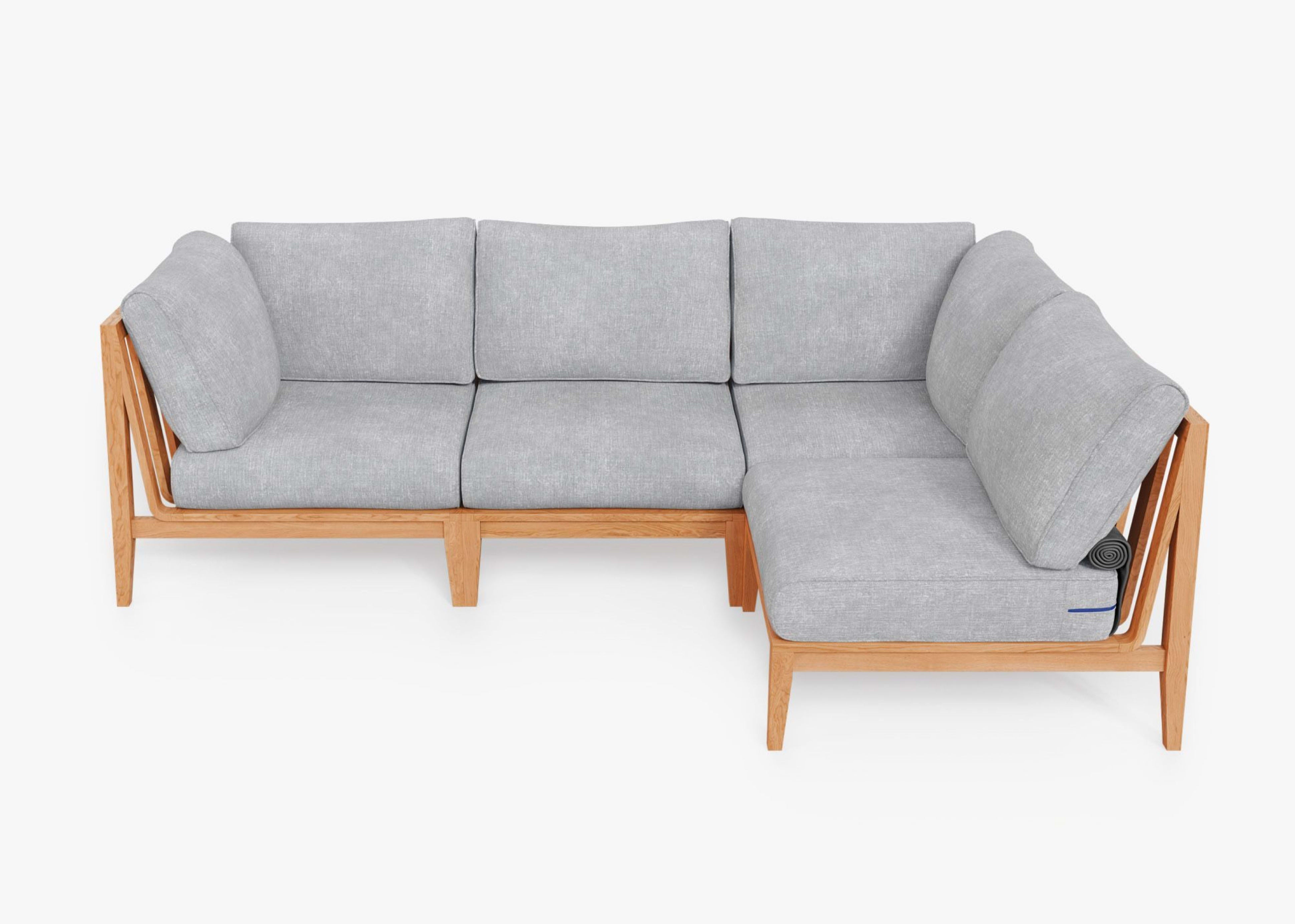 Teak L Sectional - 4 Seat - Left By Outer