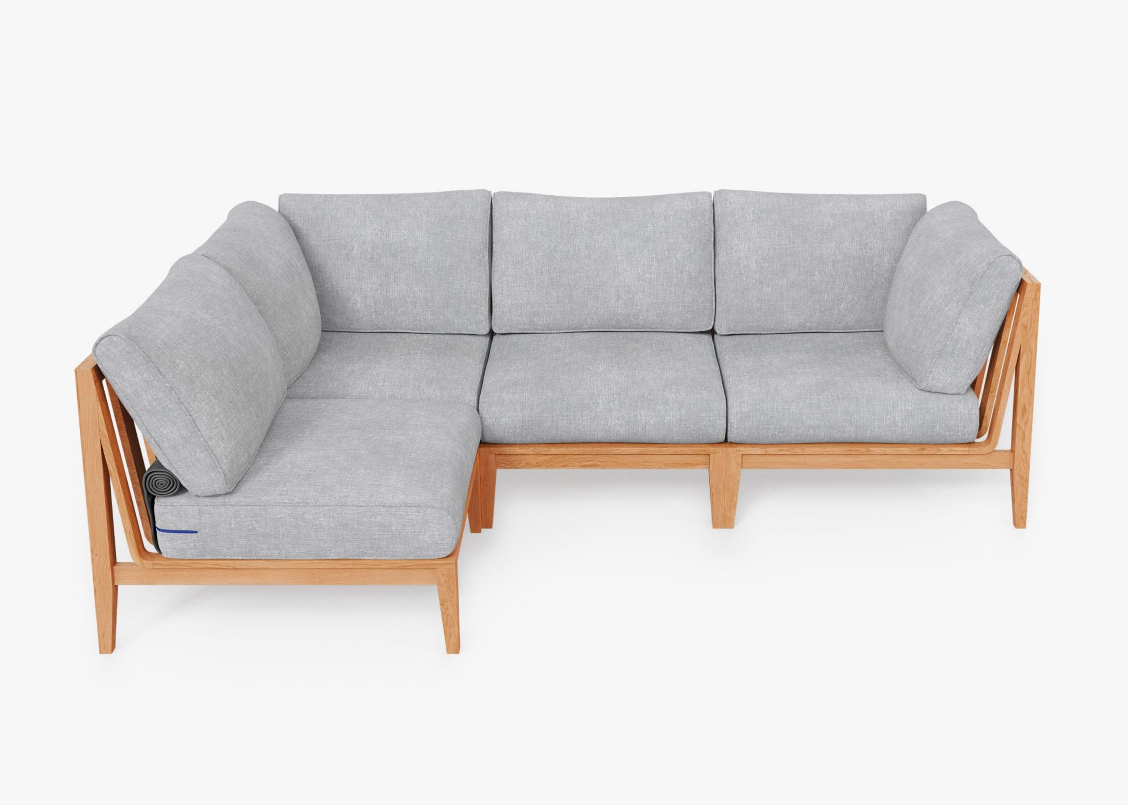 Teak L Sectional - 4 Seat - Right By Outer
